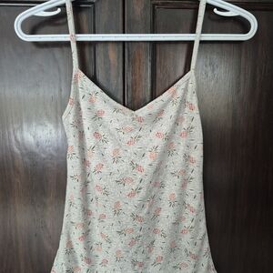 Beige Pineapple Print Cami Dress - Spaghetti Straps
